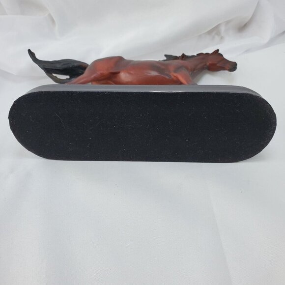 Equestrian Galloping Dark Brown Horse on Wild Pastures Statue 9.25" Long - Picture 3 of 11